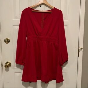 NWOT Elegant Red V-Neck Dress